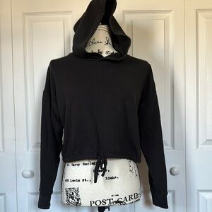 Black Cropped Hoodie